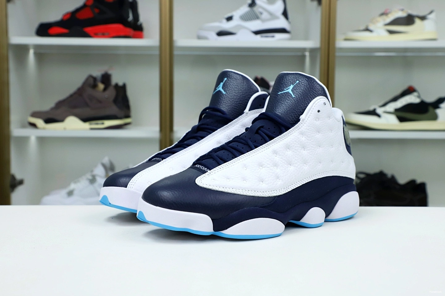 AIR RETRO JORDAN BLUE 414571-144 POWDER OBSIDIAN WHITE 13 0213